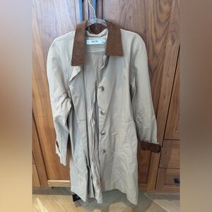 ASTR Beige Trench Coat with Brown Accents